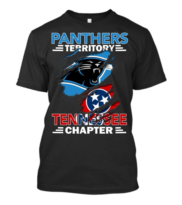 Panthers Territory Tennessee Chapter With Carolina Panthers Logo And Tennessee Flag T-Shirt