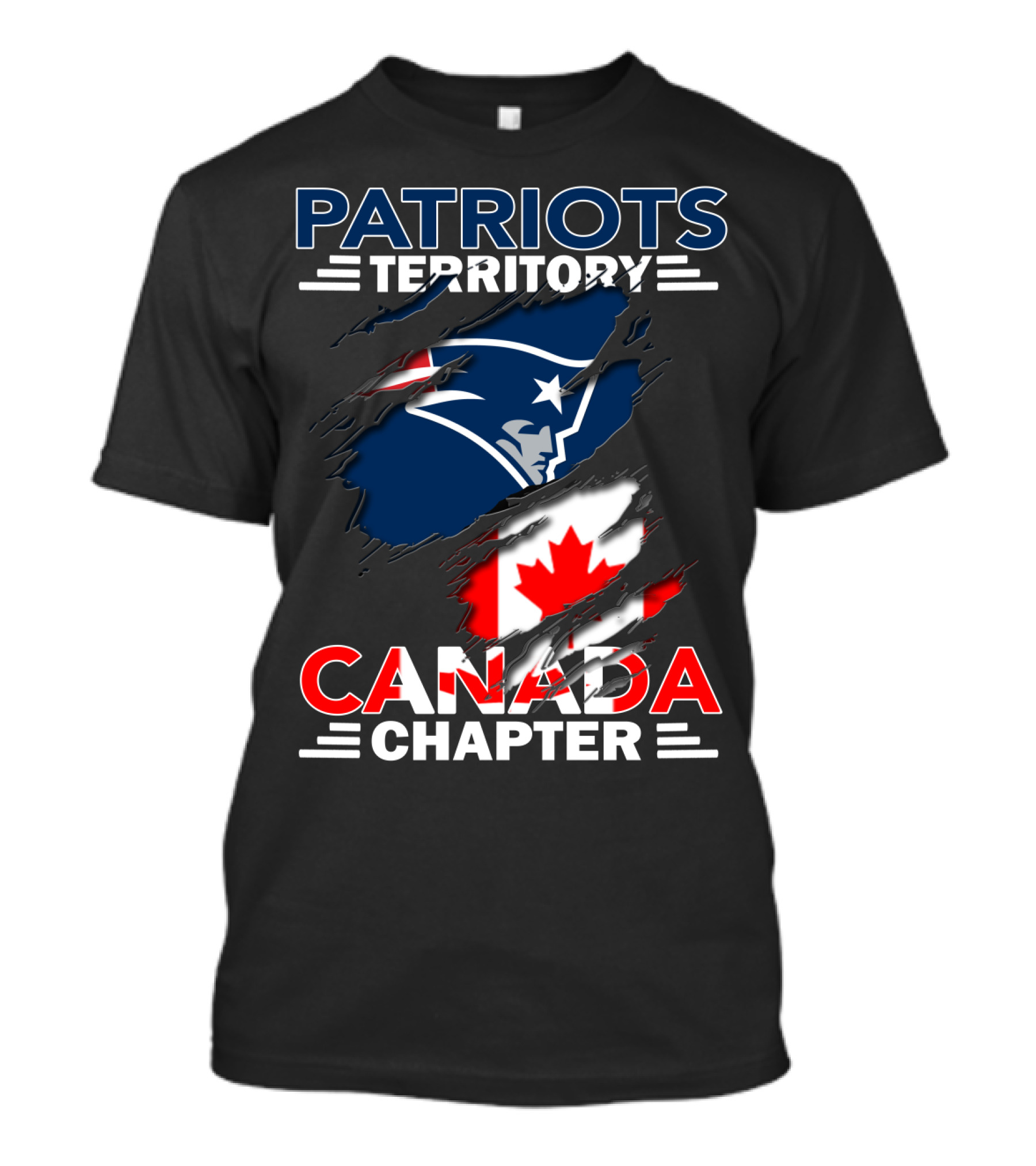 Patriots Territory Canada Chapter Maple Leaf Flag NFL T-Shirt