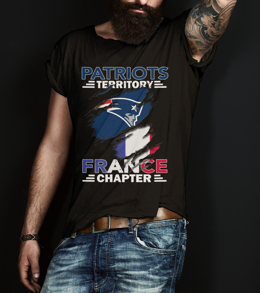 New England Patriots Territory France Chapter Flag T-Shirt