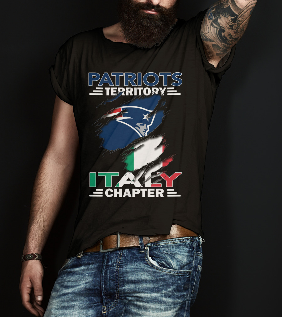 Patriots Territory Italy Chapter New England Logo Italian Flag T-Shirt
