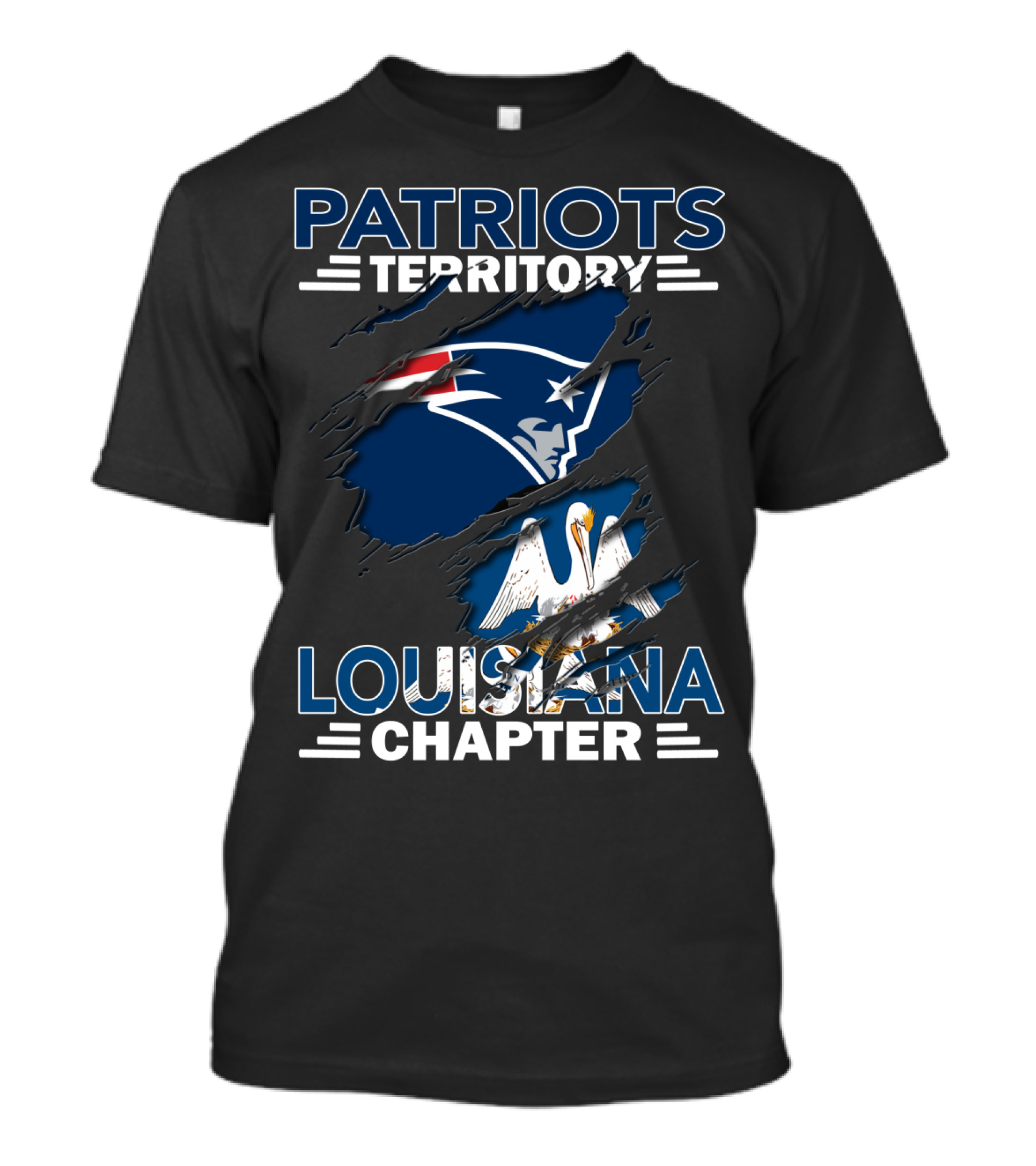 Patriots Territory Louisiana Chapter New England Patriots Louisiana State Fan Club T-Shirt