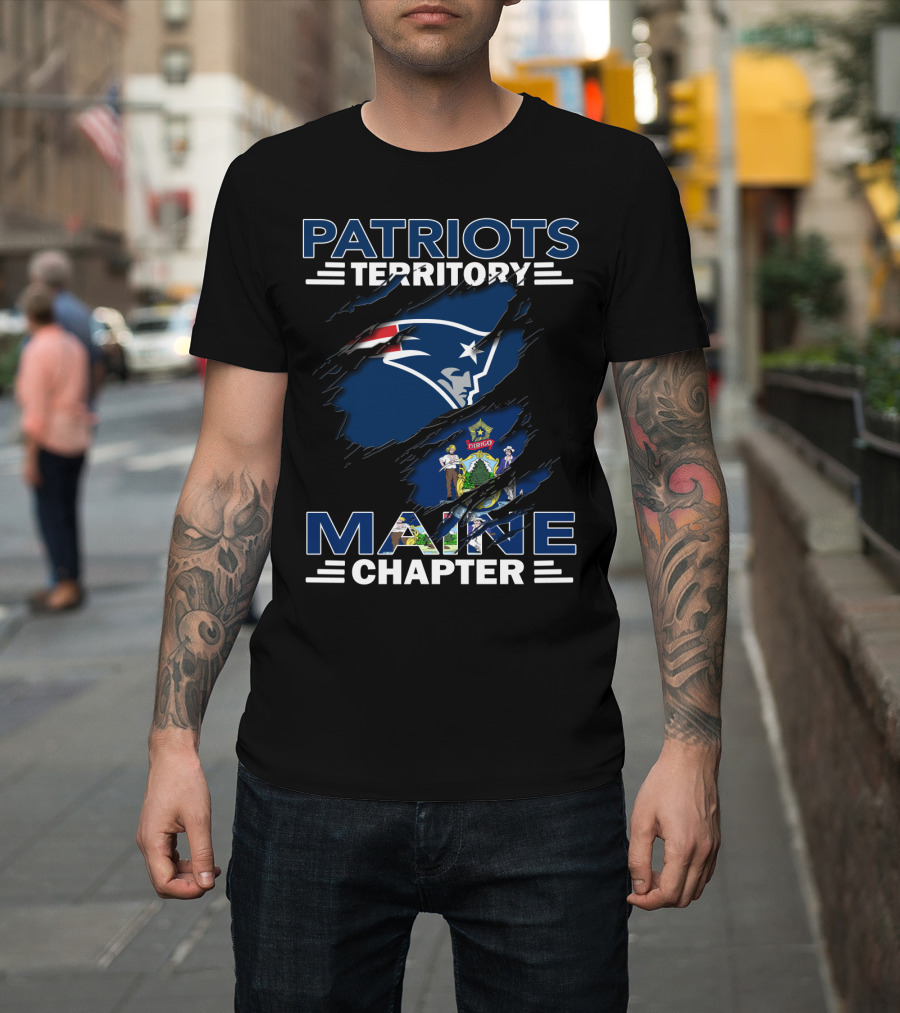 Patriots Territory Maine Chapter New England Flag T-Shirt