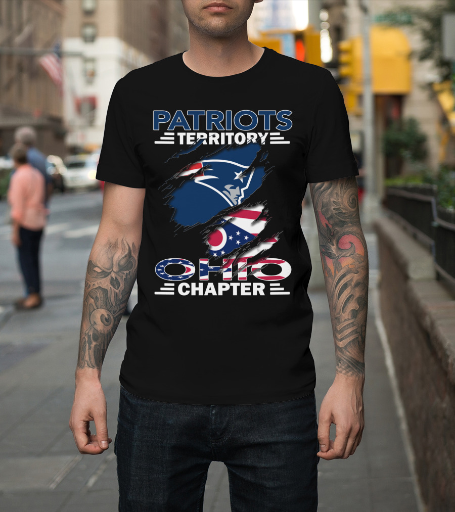 Patriots Territory Ohio Chapter Logo With American And Ohio Flag Elements T-Shirt