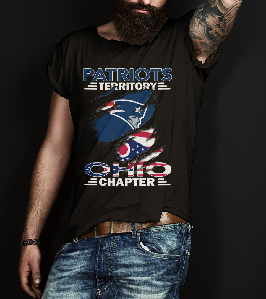 Patriots Territory Ohio Chapter Logo With American And Ohio Flag Elements T-Shirt