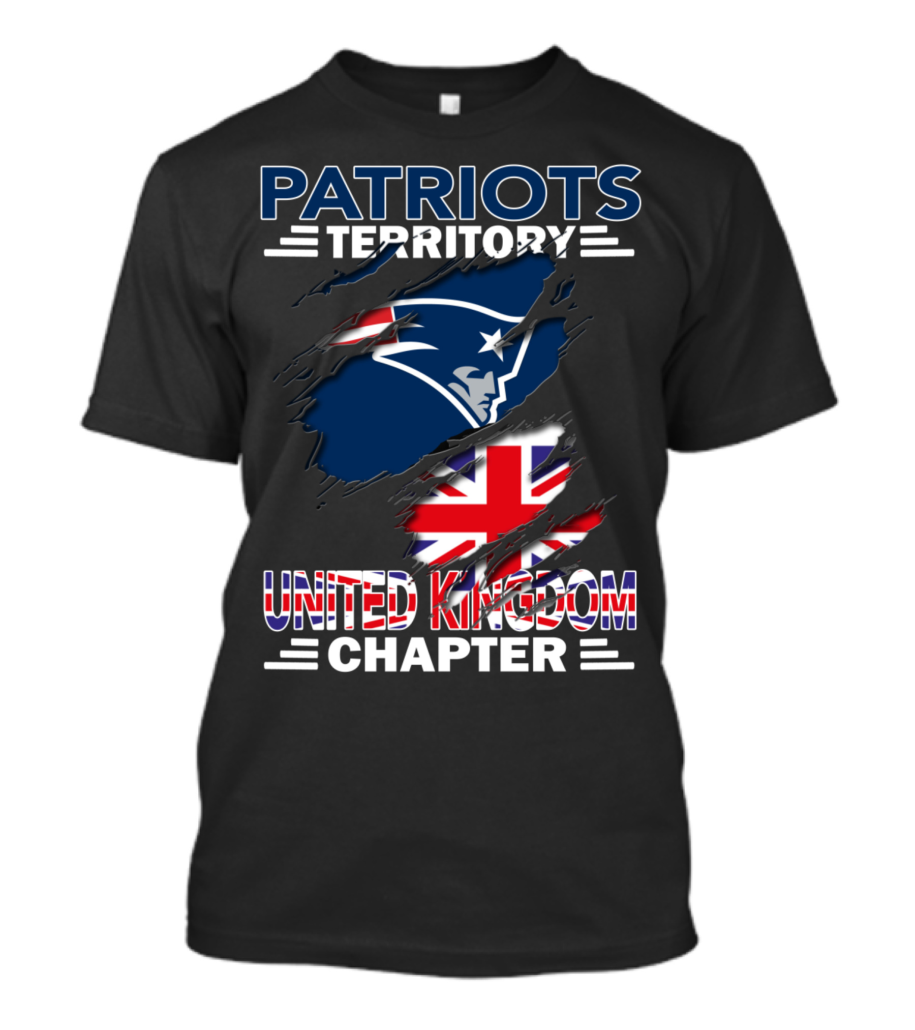 Patriots Territory United Kingdom Chapter Patriots Logo Union Jack T-Shirt