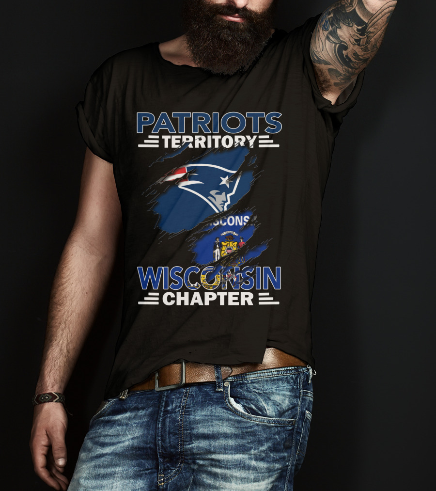 Patriots Territory Wisconsin Chapter Logo With State Flag Elements T-Shirt