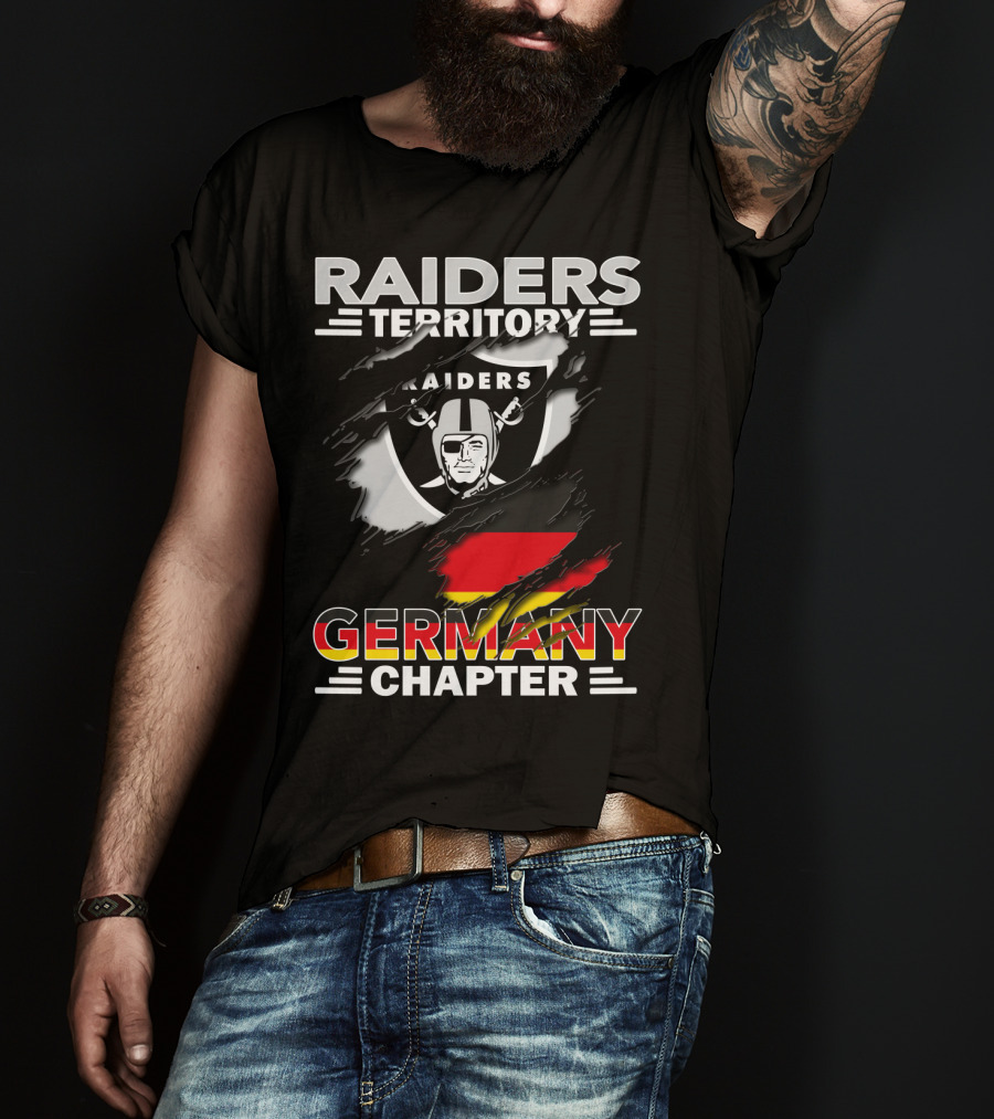 Raiders Territory Germany Chapter Shield With Raiders Logo And National Colors T-Shirt