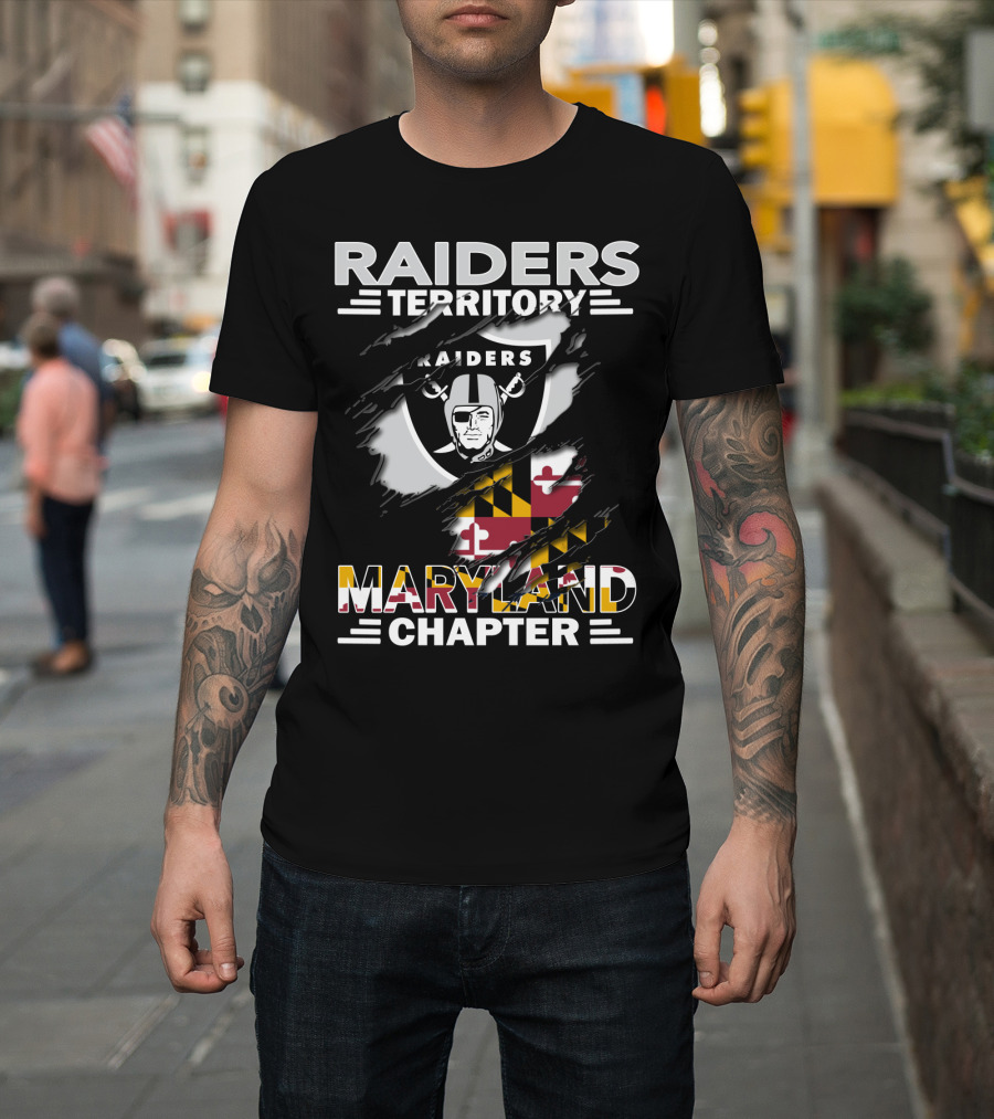 Raiders Territory Maryland Chapter Raiders Maryland Flag T-Shirt