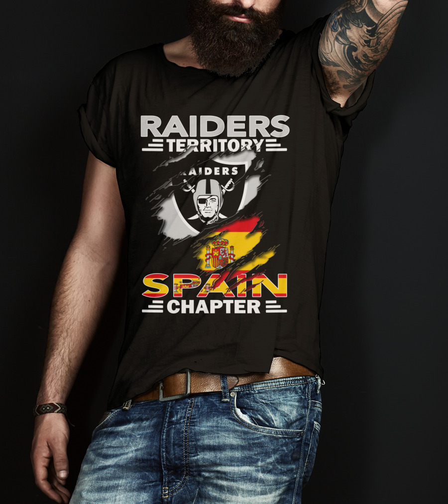 Raiders Territory Spain Chapter Flag And Shield T-Shirt
