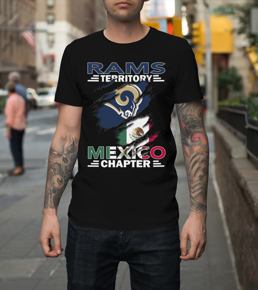Rams Territory Mexico Chapter Flag With Rams Logo Combination T-Shirt