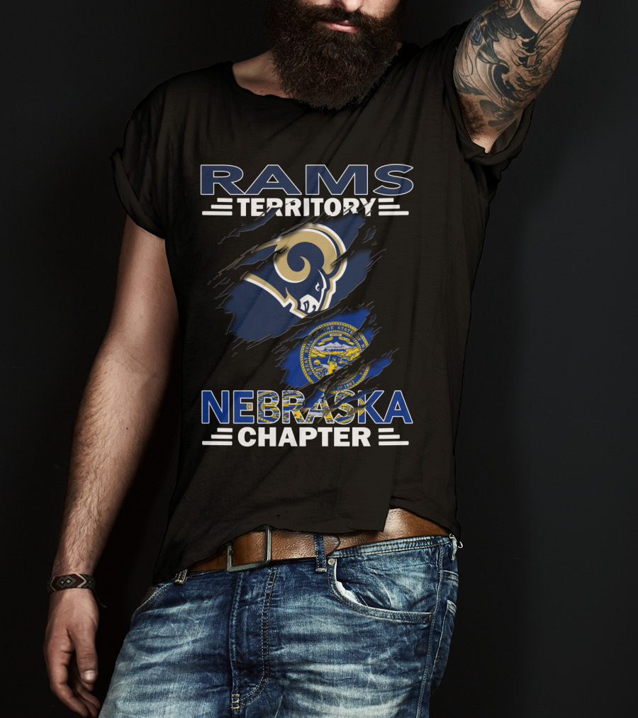 Rams Territory Nebraska Chapter State Seal And Team Logo Fusion T-Shirt