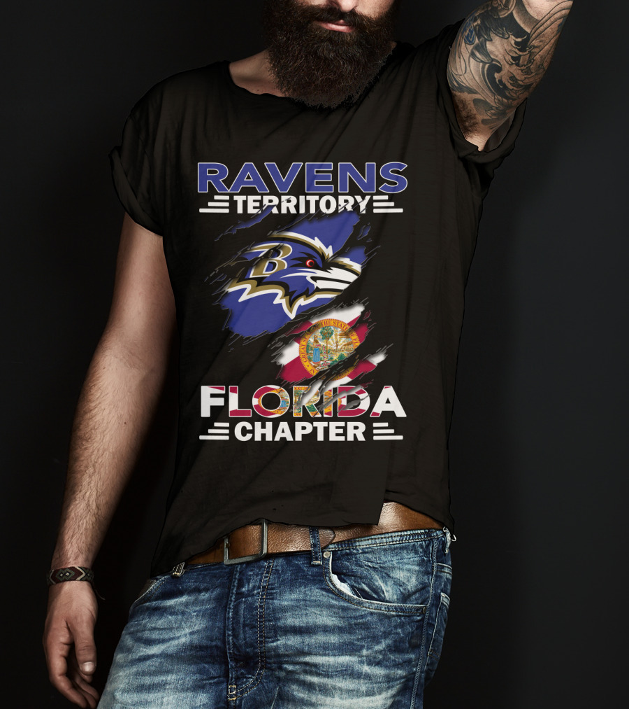 Ravens Territory Florida Chapter Logo With State Flag Elements T-Shirt