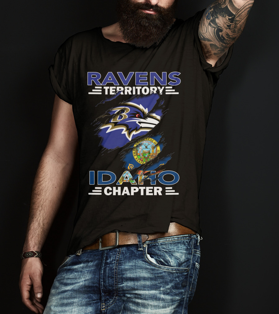 Ravens Territory Idaho Chapter Baltimore Ravens State Seal T-Shirt