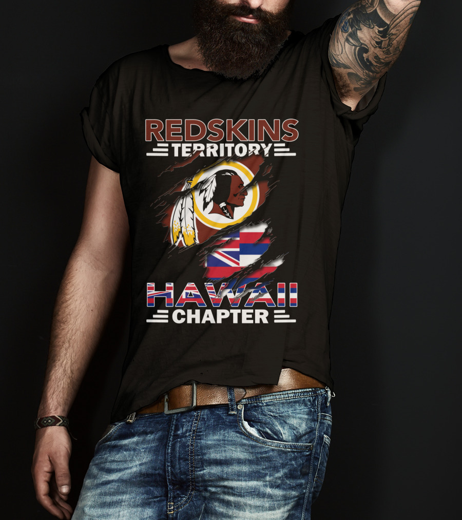 Redskins Territory Hawaii Chapter Redskins Logo Hawaiian Flag T-Shirt