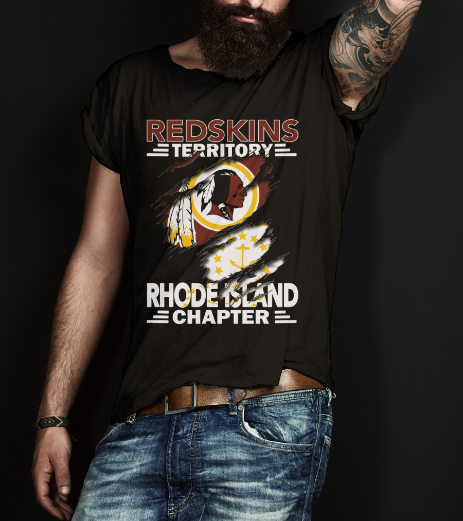 Redskins Territory Rhode Island Chapter Logo And Flag T-Shirt