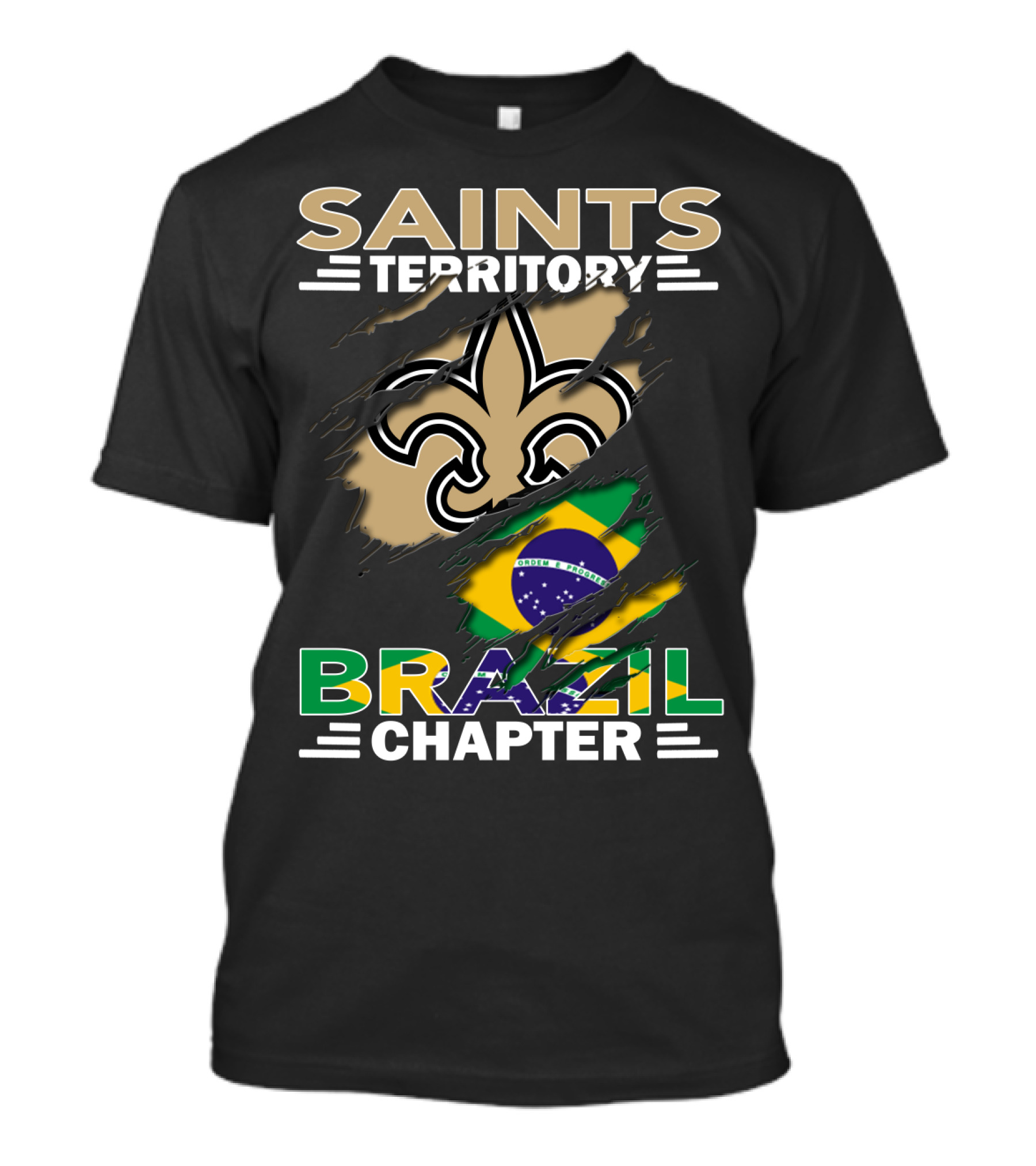 Saints Territory Brazil Chapter Fleur-DE-Lis Flag T-Shirt