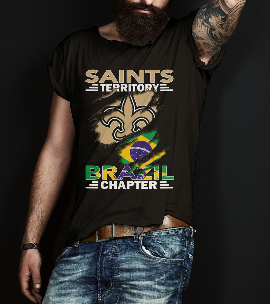 Saints Territory Brazil Chapter Fleur-DE-Lis Flag T-Shirt