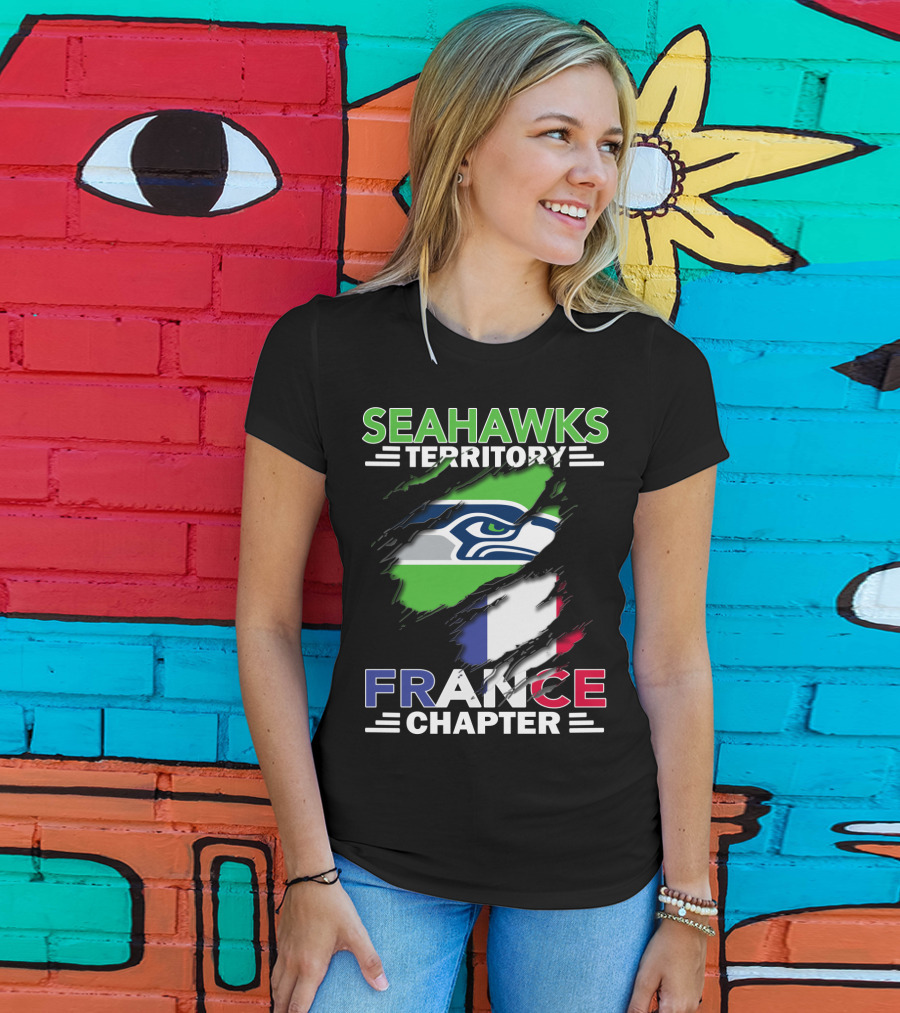 Seahawks Territory France Chapter Flag T-Shirt