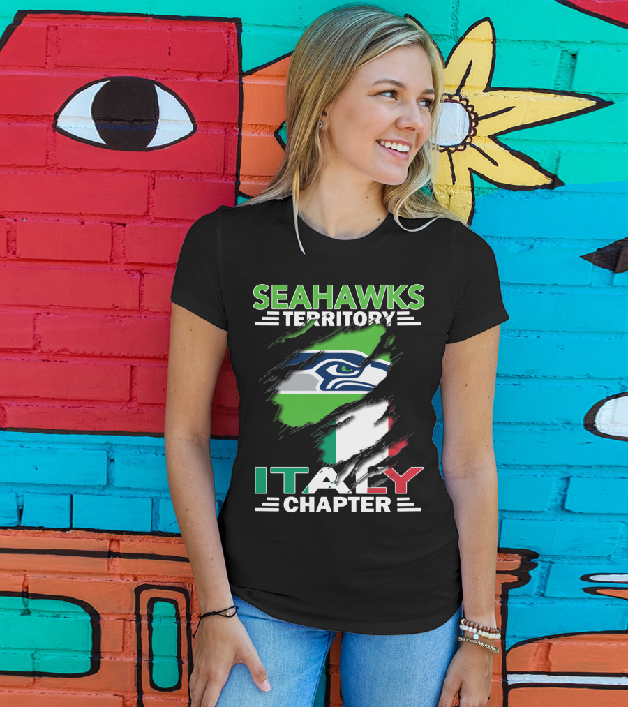 Seahawks Territory Italy Chapter With Italian Flag And Seahawks T-Shirt