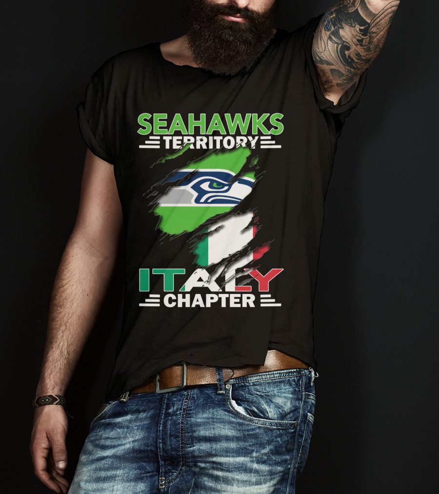 Seahawks Territory Italy Chapter With Italian Flag And Seahawks T-Shirt