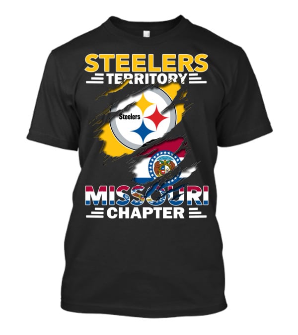 Steelers Territory Missouri Chapter Emblem With State Flag T-Shirt
