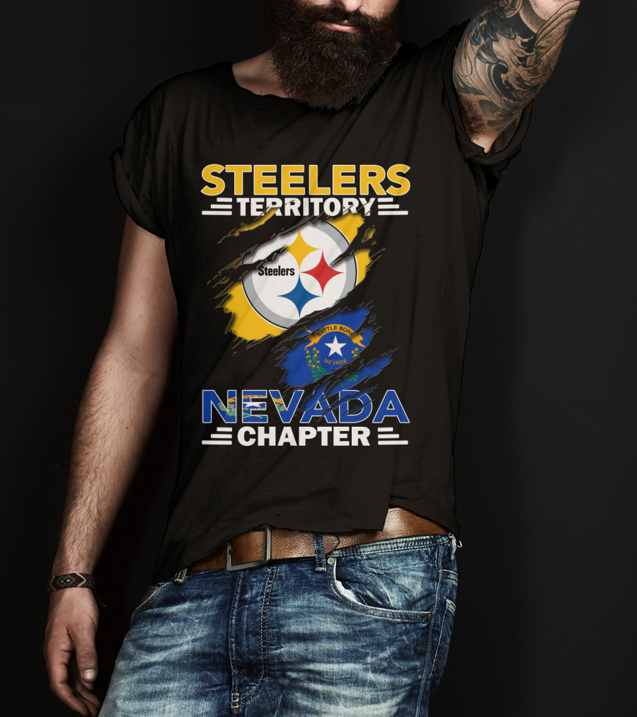 Steelers Territory Nevada Chapter Battle Born Flag Tribute T-Shirt