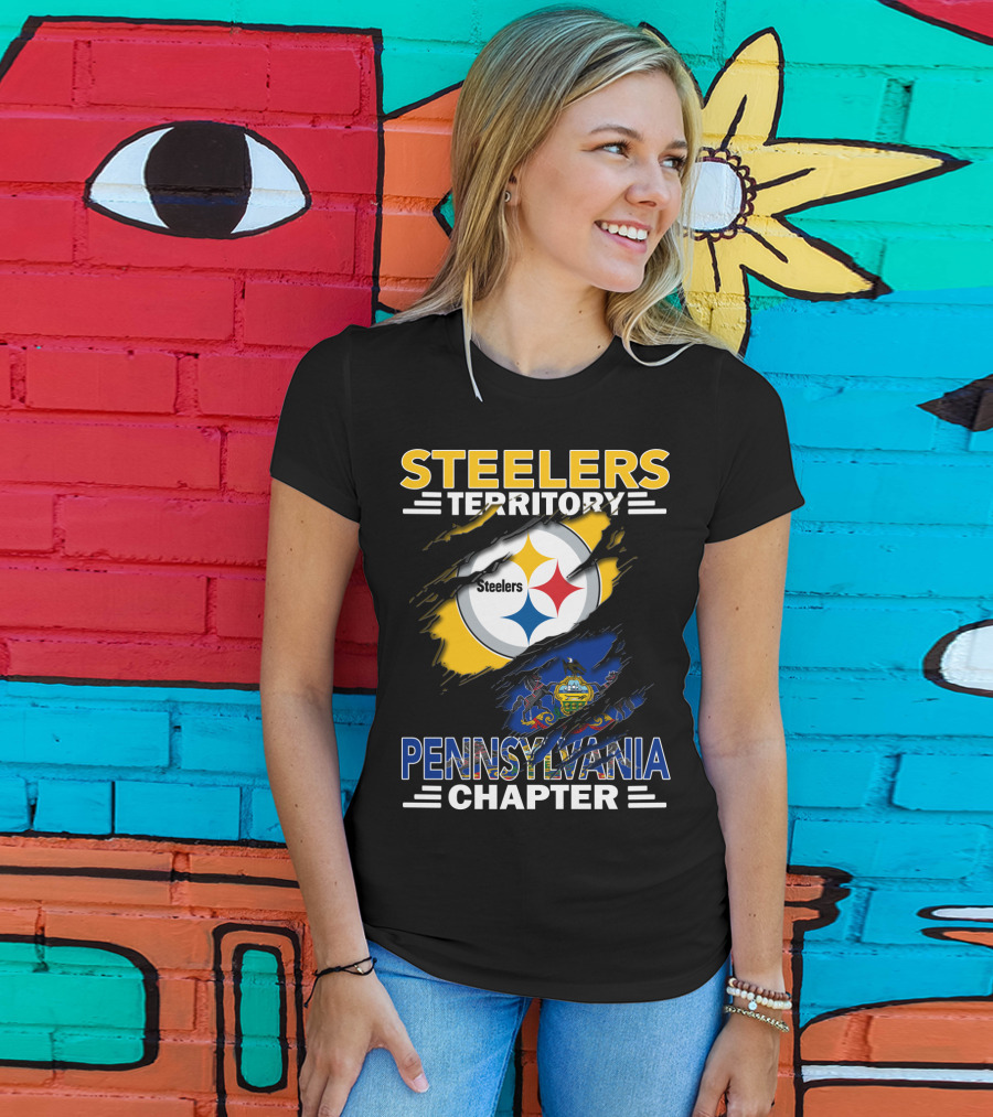 Steelers Territory Pennsylvania Chapter Steelers Logo State Flag T-Shirt
