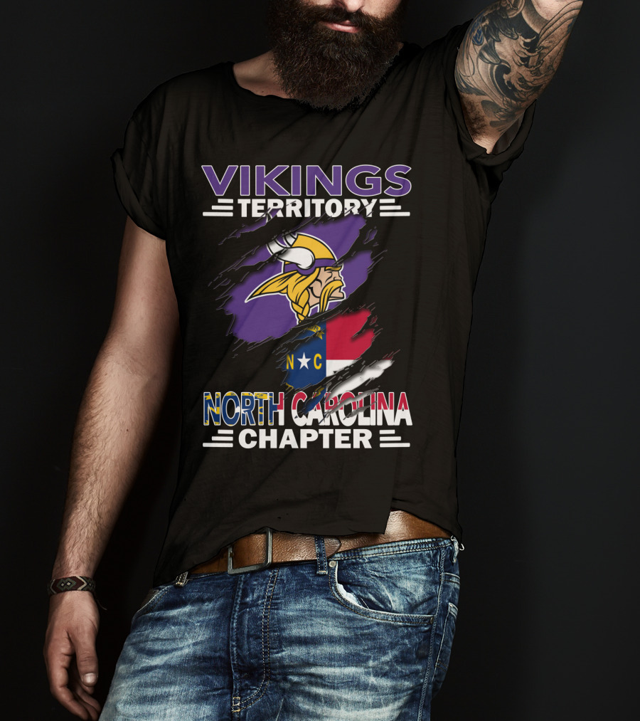 Vikings Territory North Carolina Chapter NC Flag And Viking T-Shirt