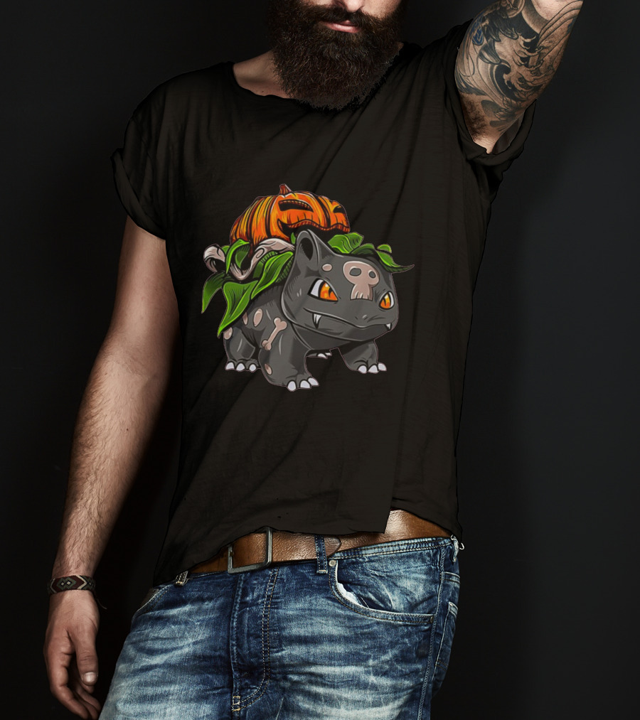 Pokemon Bulbasaur Halloween Pumpkin Fushigidane T-Shirt