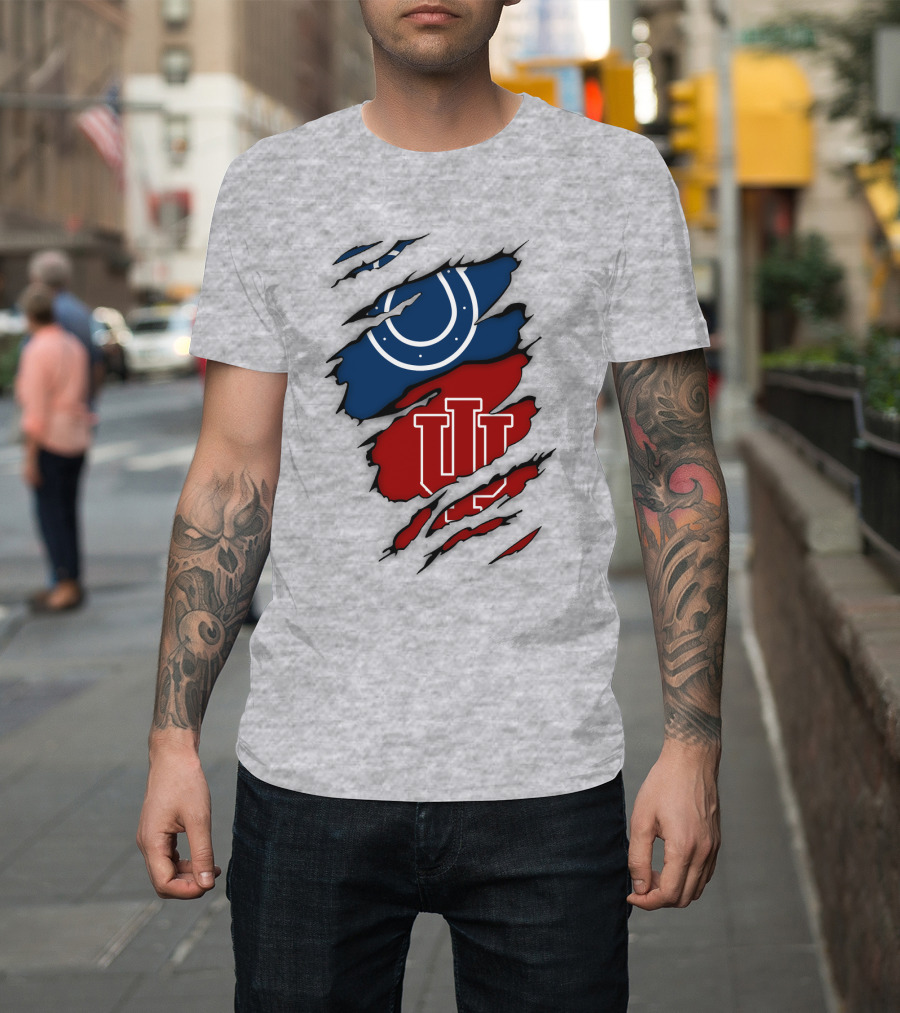 Indianapolis Colts Indiana Hoosiers Logo Mashup T-Shirt