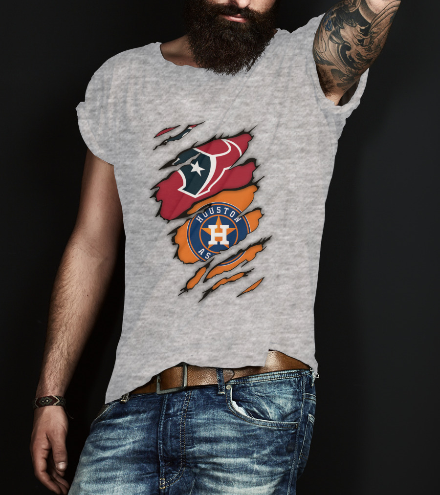 Houston Astros Houston Texans Logo Combination T-Shirt