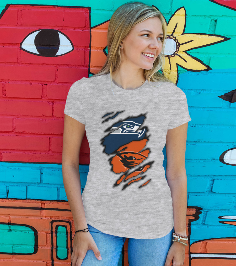 Seattle Seahawks Oregon State Beavers Claw T-Shirt
