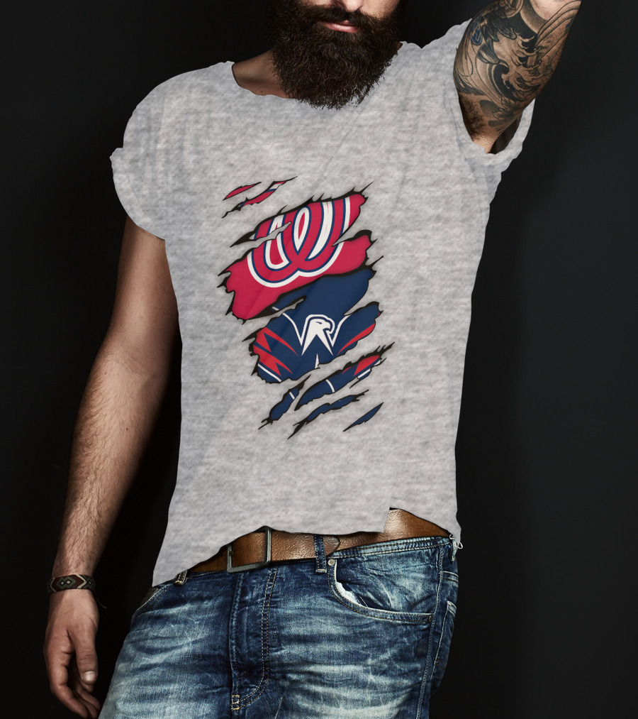 Washington Capitals Nationals Logos Fusion T-Shirt