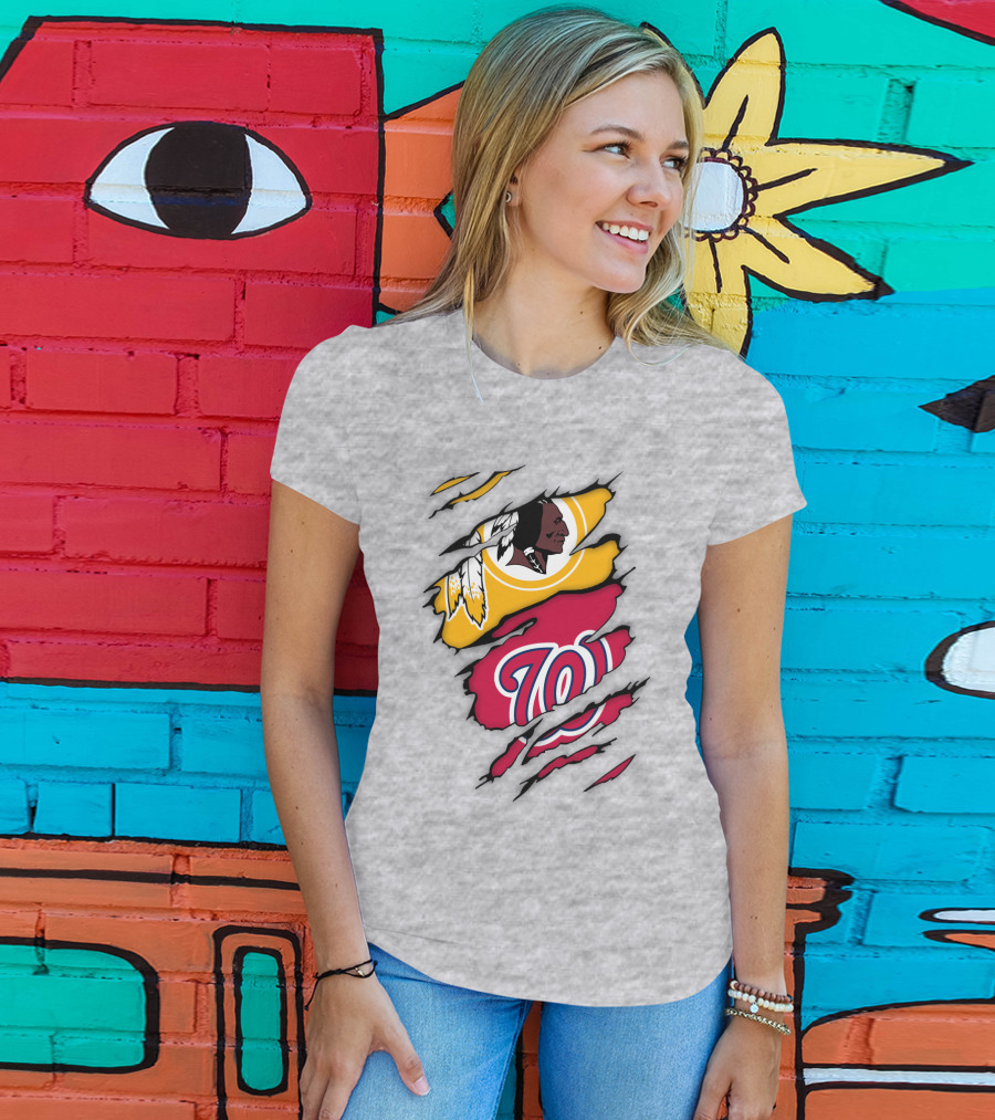 Washington Redskins Nationals Logo Mashup T-Shirt