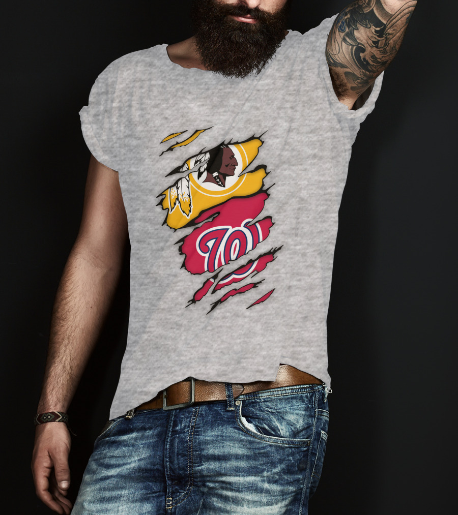 Washington Redskins Nationals Logo Mashup T-Shirt