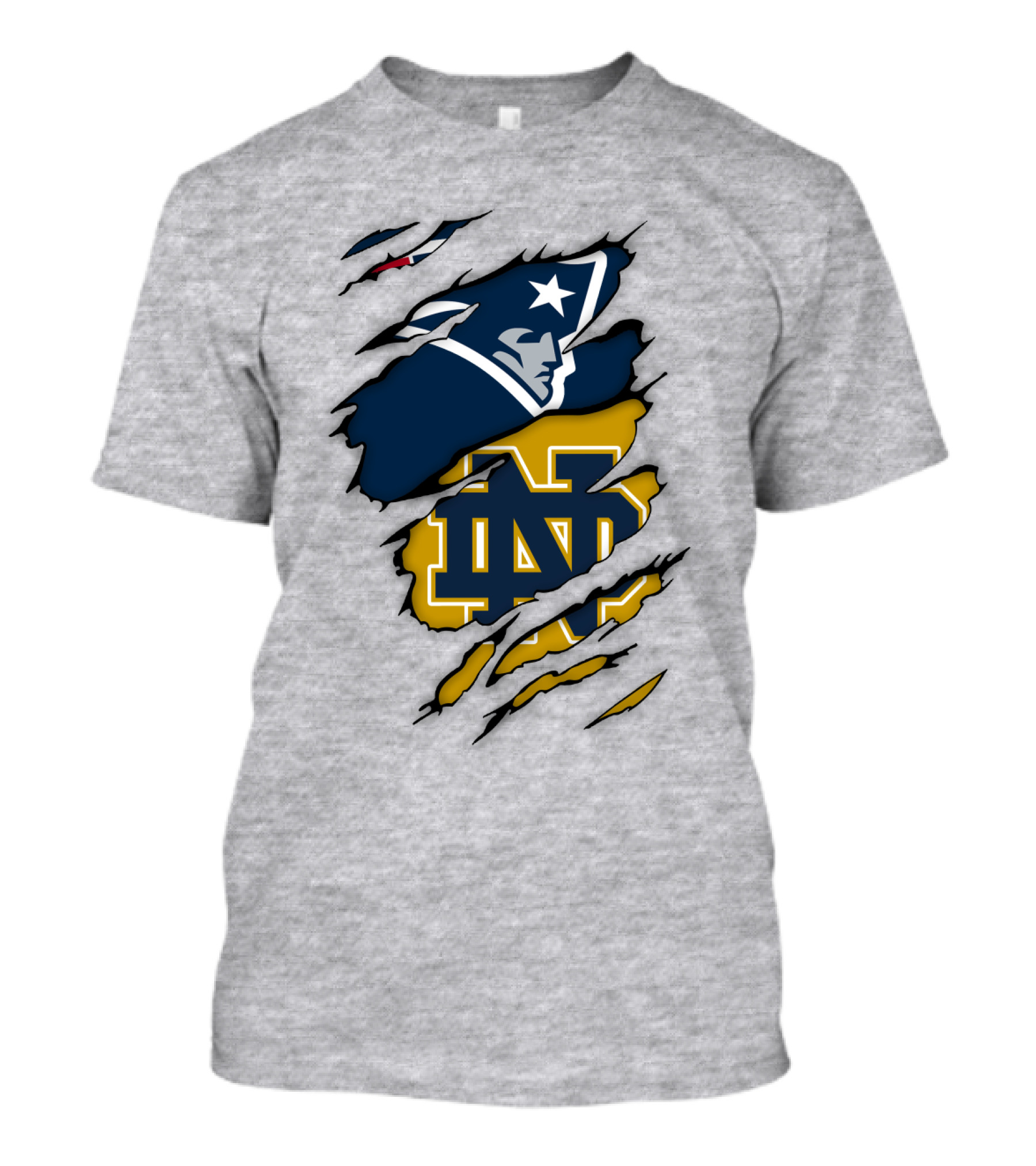 Notre Dame Fighting Irish Patriots Logo Mashup T-Shirt