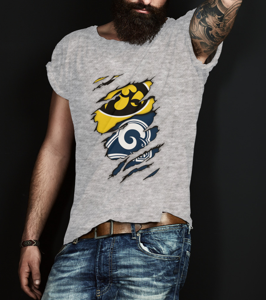 Los Angeles Rams Iowa Hawkeyes Claw Marks T-Shirt