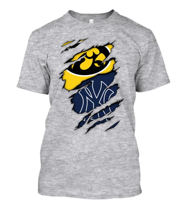 New York Yankees Iowa Hawkeyes Claw Marks T-Shirt