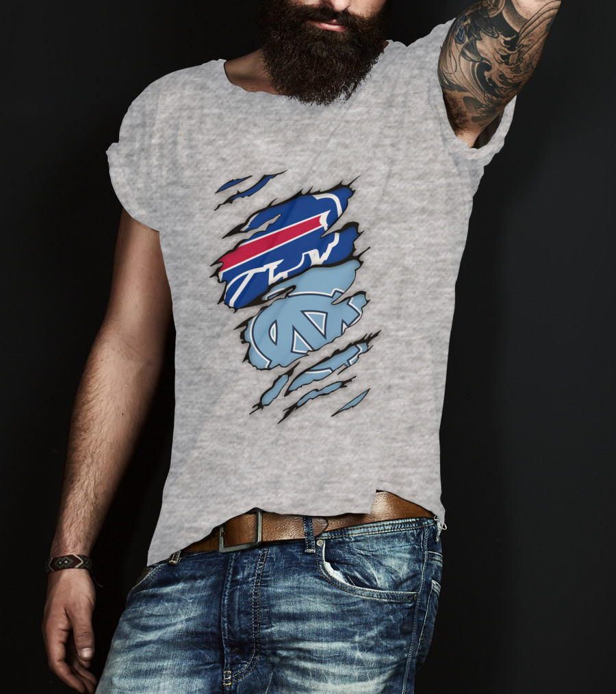 Buffalo Bills North Carolina Tar Heels Logo Claw Marks T-Shirt