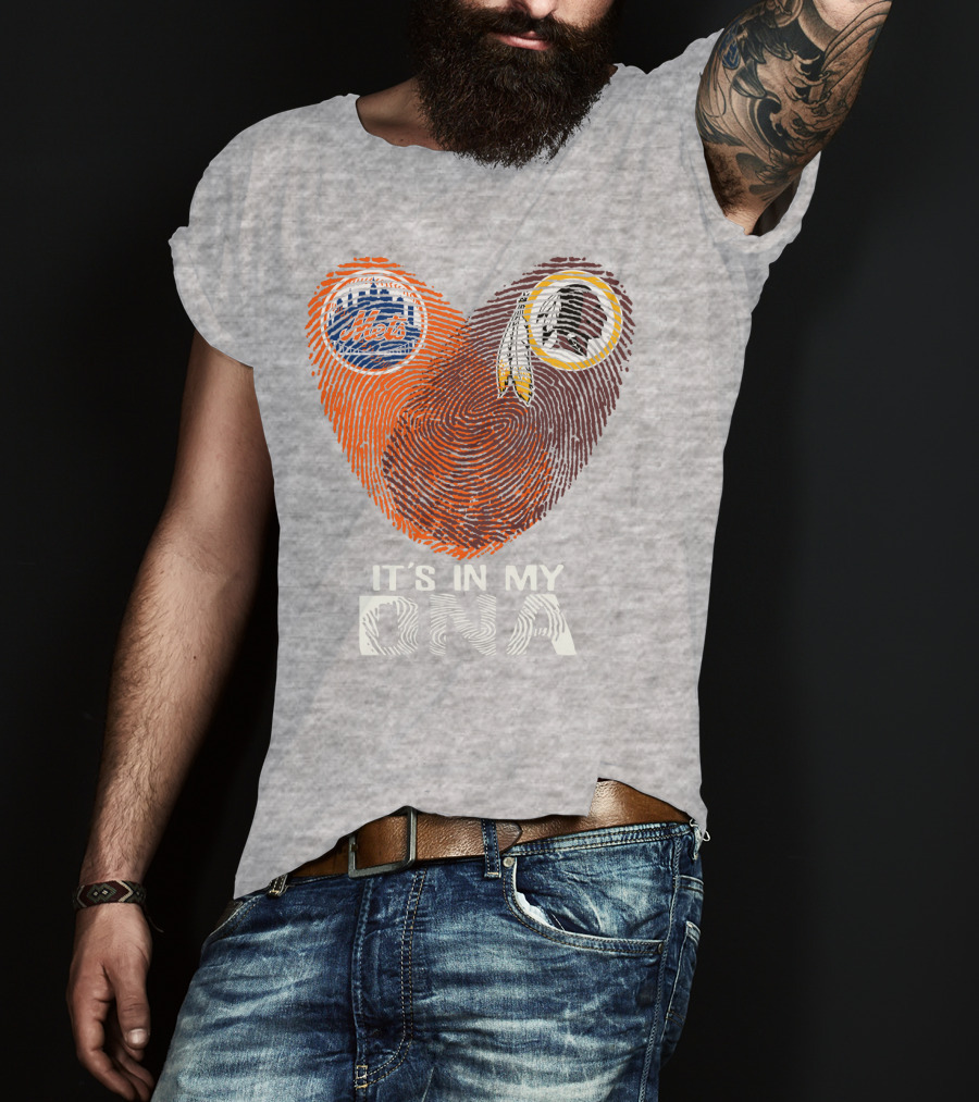 New York Mets Washington Redskins It's In My Dna T-Shirt