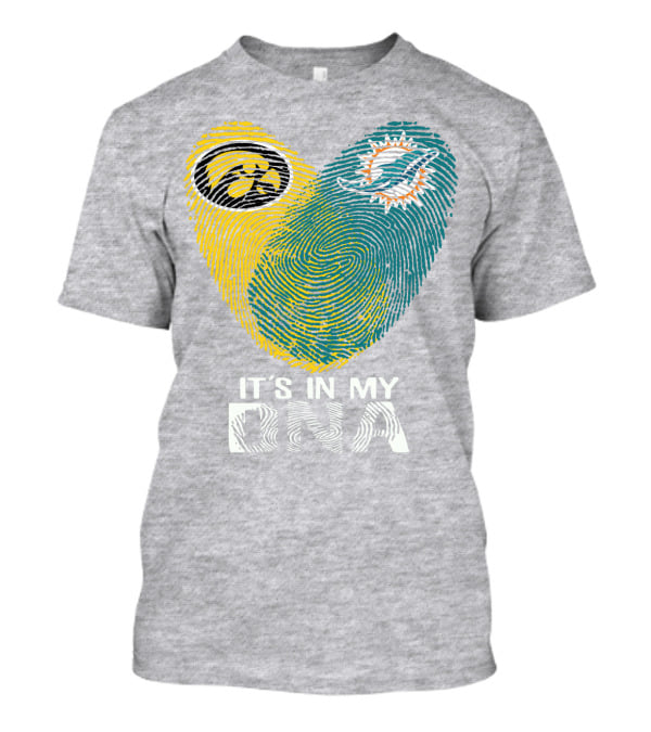 Miami Dolphins Iowa Hawkeyes It's In My Dna T-Shirt