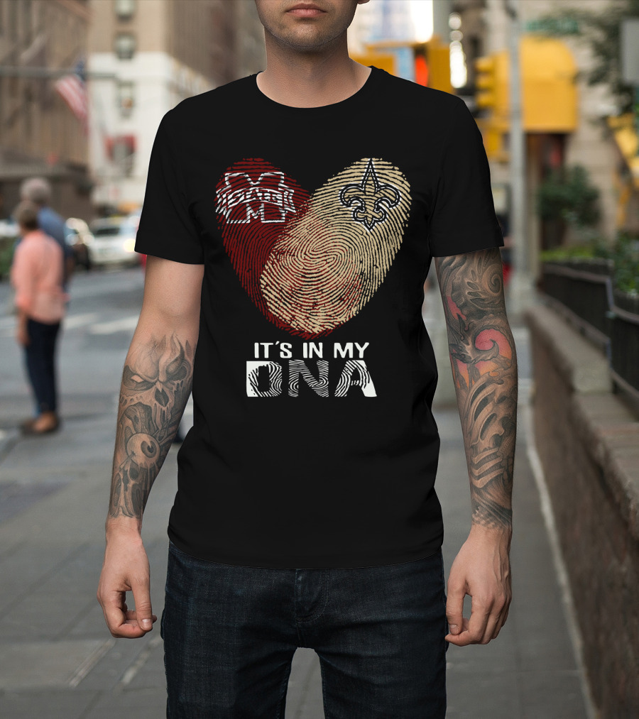 New Orleans Saints Ms State It's In My Dna T-Shirt