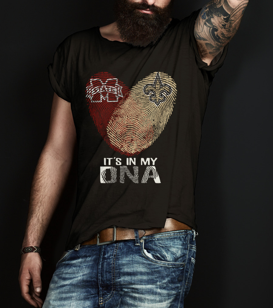 New Orleans Saints Ms State It's In My Dna T-Shirt