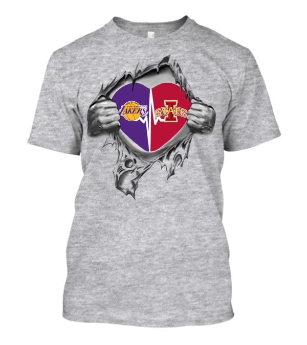 Los Angeles Lakers Iowa State Heart T-Shirt