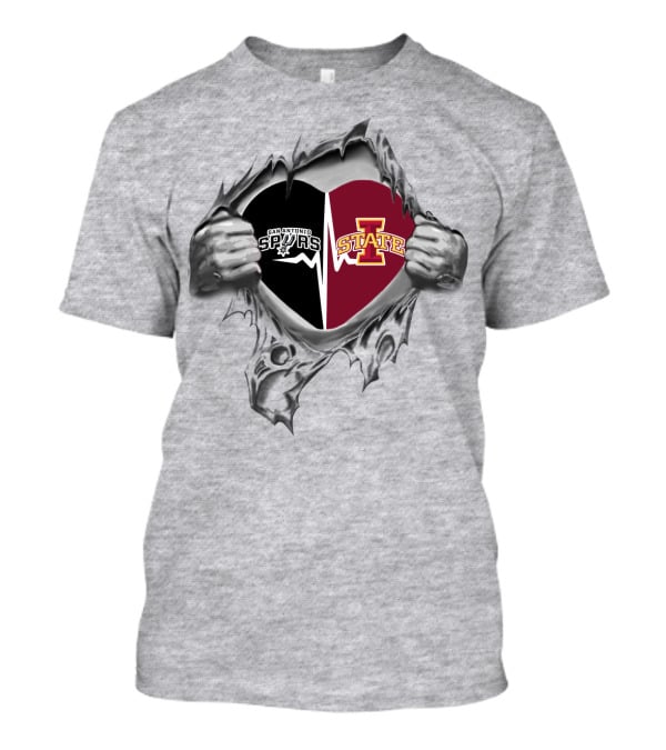 San Antonio Spurs Iowa State Heart T-Shirt