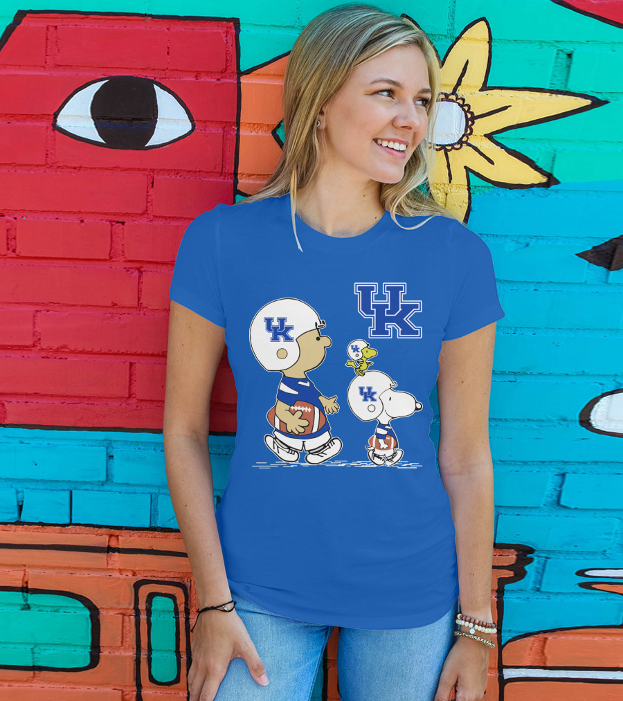 Kentucky Wildcats Peanuts Football Characters UK T-Shirt