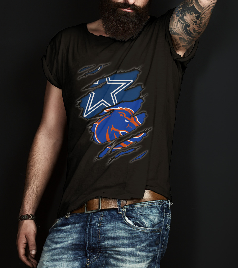 Dallas Cowboys Boise State Broncos Star Horse T-Shirt