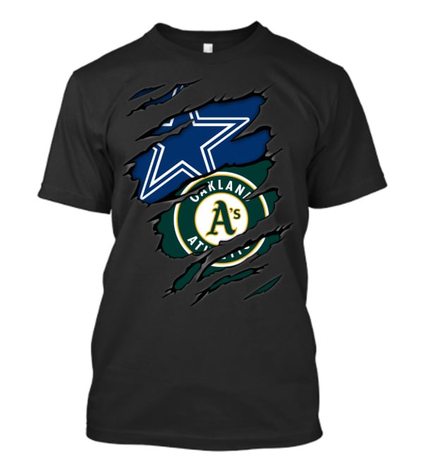 Cowboys Oakland Athletics Dallas Star And A's Logo Fusion T-Shirt