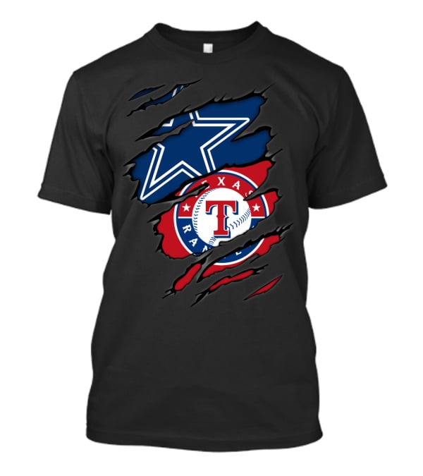 Dallas Cowboys And Texas Rangers Logos Fusion T-Shirt