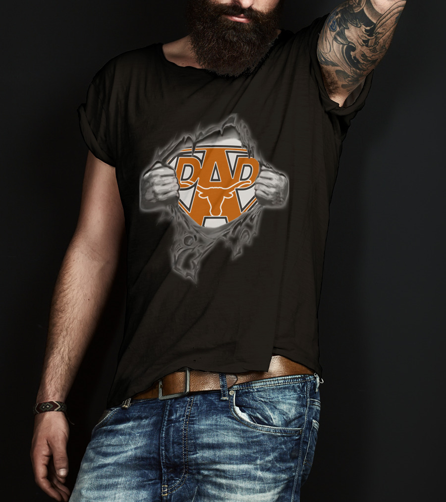 Texas Longhorns Dad Superhero T-Shirt